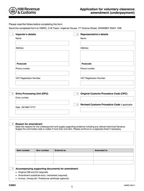 Uk Hmrc C2001 2011 Fill And Sign Printable Template Online Us Legal