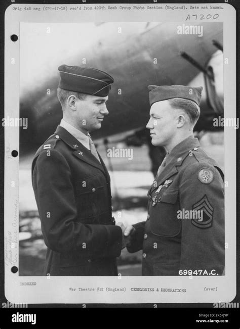 Tsgt Hightower Of The 490th Bomb Group Is Awarded The Distinguished