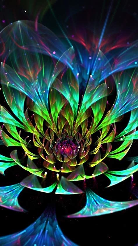 Abstract Colorful Lotus 3d Flower Art Design Wallpaper Download 1080x1920