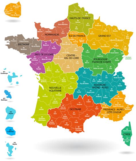 Le Français Proche Les Départements Et Les Regions De France 2019