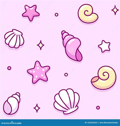 Cartoon Seashell With A Pearl Seashell Vector Illustration Of A Clam