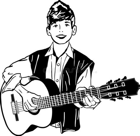 Boy Playing A Guitar Stock Vector Illustration Of Boys 40924888