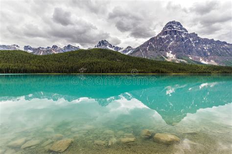 Banff National Park Bow Lake In The Canadian Rockies Stock Photo