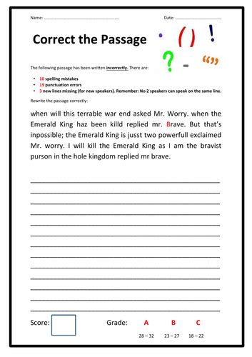 Proofreading Worksheets Teaching Resources