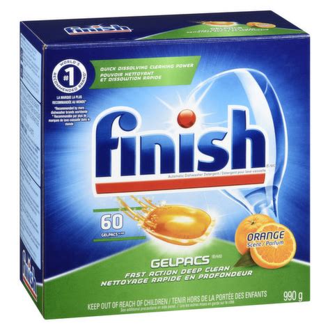 Finish Dishwasher Detergent All In 1 Gel Pacs Orange
