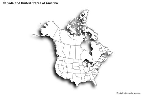 Mapas De Muestra Para Canadá Y Los Estados Unidos De América Blanco