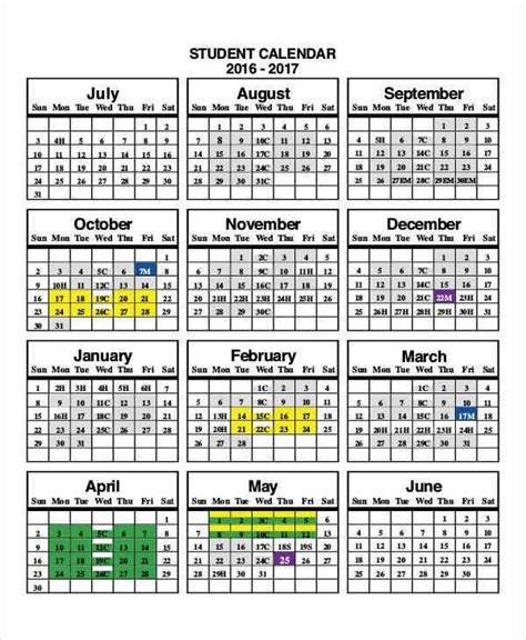 Attendance Calendar Templates Di 2020