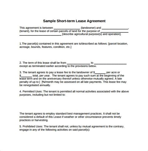 simple lease agreement    documents