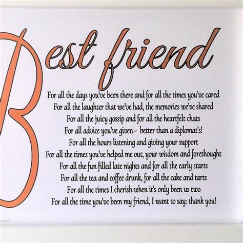 Personalised Best Friend Birthday Poem T Etsy