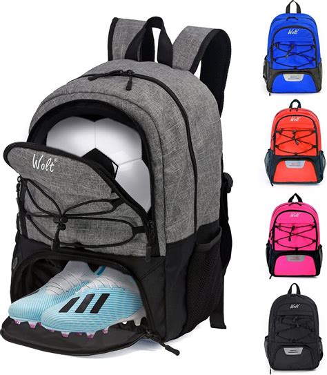Wolt Grey Youth Soccer Bag Soccer Backpack Volleyball And