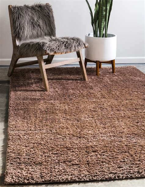 Brown 4 X 6 Solid Shag Rug Area Rugs