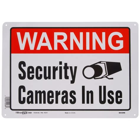 Hillman 10 X 14 Inch Aluminum Warning Security Camera In Use Sign 1pc