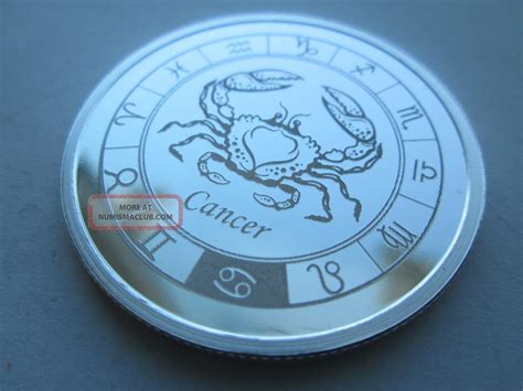 1 Oz Cancer The Crab 999 Fine Silver Zodiac Round Encapsulated