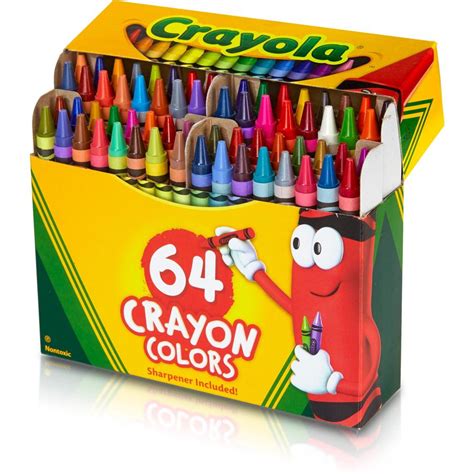 Crayola Crayons 64 Count Assorted Colors School Supplies For Kids