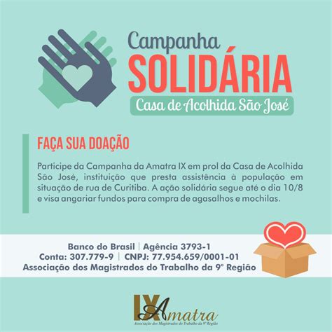 Amatra Ix Promove Ação Solidária Em Prol Da Casa De Acolhida São José