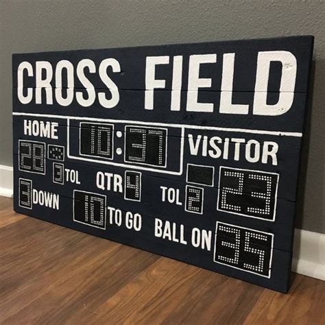 Custom Football Scoreboard Reclaimed Wood Artwork In 2021 Football