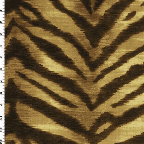 Brown Beige Waverly Faux Velvet Zebra Print Decor Fabric Fabric By The