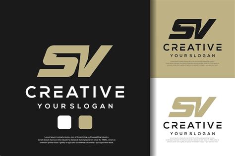 Premium Vector Abstract Monogram Letter Sv Logo Design