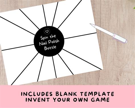 Printable Spin The Nail Polish Bottle Game For Tween And Etsy Australia