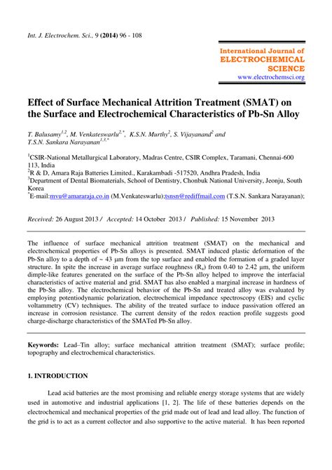 Pdf Effect Of Surface Mechanical Attrition Treatment Smat On The