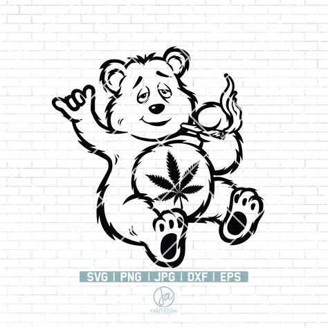 Cannabis Bear Svg Smoking Bear Svg Cannabis Svg Weed Cut Etsy