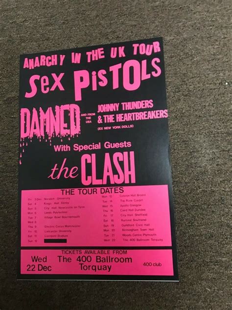 Купить Плакаты Sex Pistols Clash Anarchy In The Uk 1976 Tour Cardstock Concert Poster 12x18 в