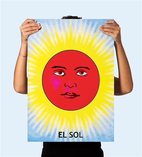 Sun El Sol Loteria Art Print Retro Mexican Loteria Pop Art Etsy