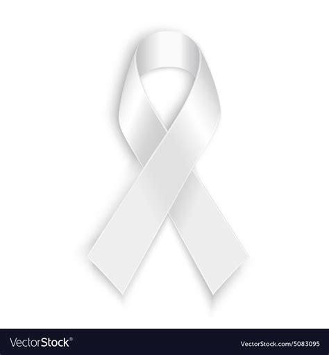 White Awareness Ribbon Royalty Free Vector Image