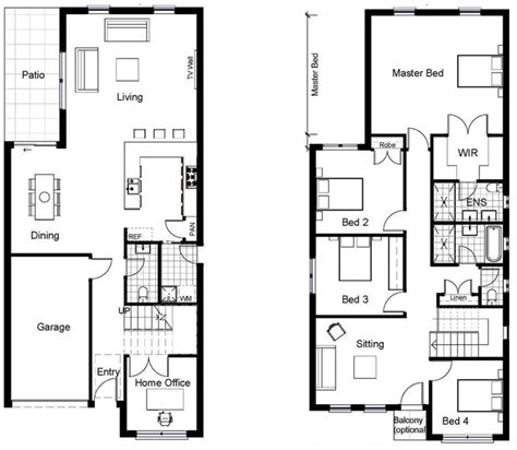 2 Storey House Plans For Narrow Blocks Google Search SWAP DOWNSTAIRS