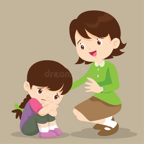 Teacher Comforting Her Crying Student Stock Vector Illustration Of