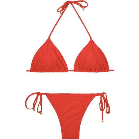 Lua Morena Solid Red Triangle Top Bikini Ultra Low Rise Bottom