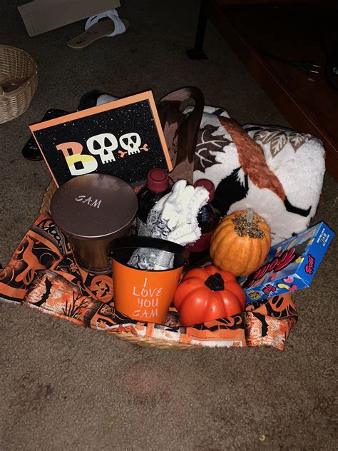 Spooky Basket For Girlfriend Diy Halloween Baskets Halloween Care