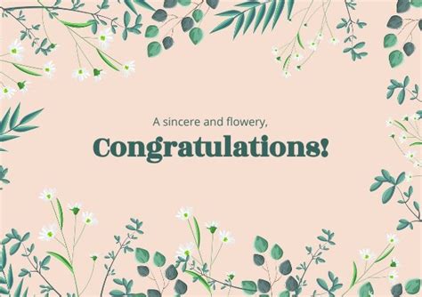 Editable Floral Congratulations Card Template Flipsnack