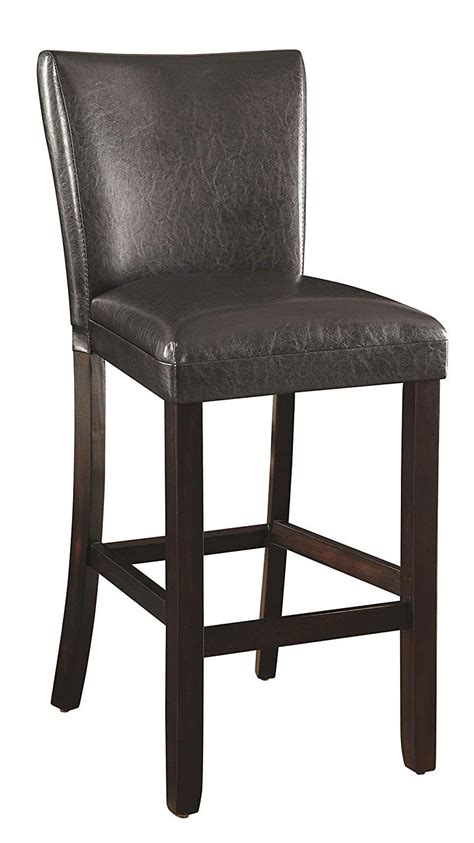 Upholstered 29 Bar Stools Black And Cappuccino Set Of 2 Luxury Home