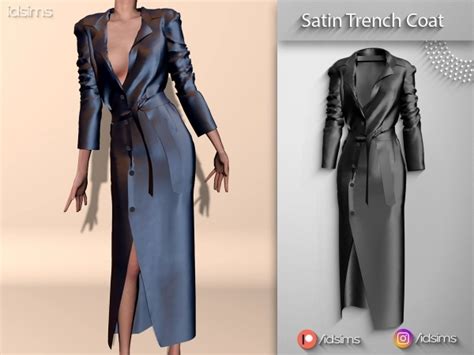 Satin Trench Coat The Sims 4 Download Simsdomination Sims 4 Mods