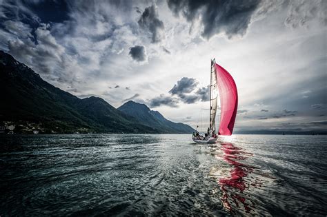 Wave Sail Scarlet Boat Sailing Wallpapers Hd Desktop And Mobile