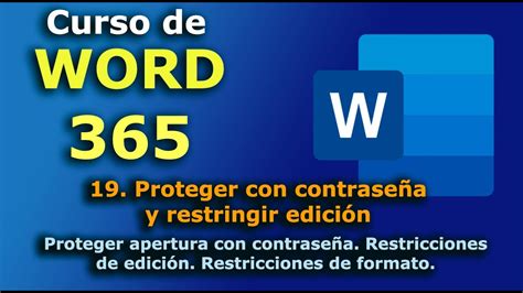 Curso De Microsoft Word 365 2023 19 Proteger Con ContraseÑa