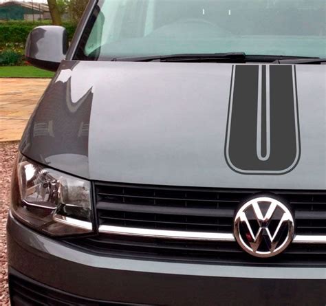 Curved Vw Bonnet Side Stripe Decal Sticker For Volkswagen Transporter