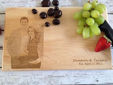 Wedding Cutting Board Engraved Photo Cutting Board Etsy