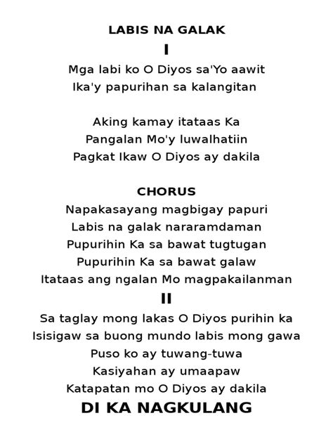 Tunay Na Diyos Lyrics Philippin News Collections