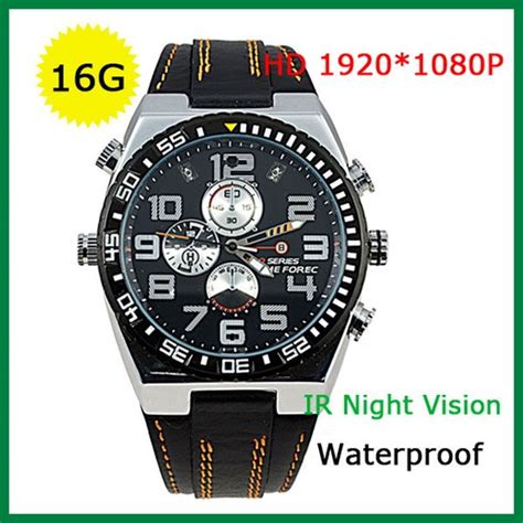 Hd 1080p Watch Camera Ir Night Vision Spy Wrist Watch Camera Leather