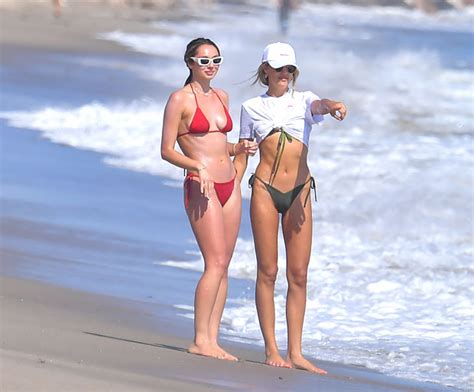 Sylvester Stallones Daughters Sophia And Scarlet Rock Bikinis At Beach