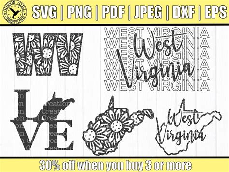 West Virginia Svg Bundle For Cricut West Virginia Designs Etsy