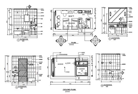 Hotel Toilet Section And Constructive Plan Cad Drawing Details Dwg File Cadbull