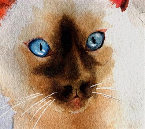 Siamese Cat Art Print Watercolor Painting Artwork Artist Etsy