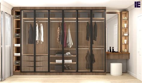 Linear Glass Fitted Wardrobe In Brown Orlean Oak Natural Dijon Walnut