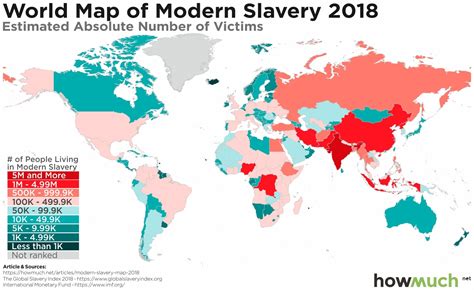 world map of modern slavery vivid maps