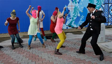 Whip Wielding Russian Cossacks Attack Pussy Riot Members Near Sochi Olympics The Washington Post