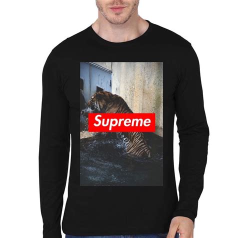 The image can be easily used for any free creative project. Supreme Black Full Sleeve T-Shirt - Swag Shirts