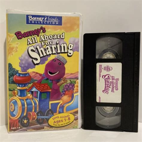 Barney Barneys All Aboard For Sharing Vhs 1996 Barney Home Video